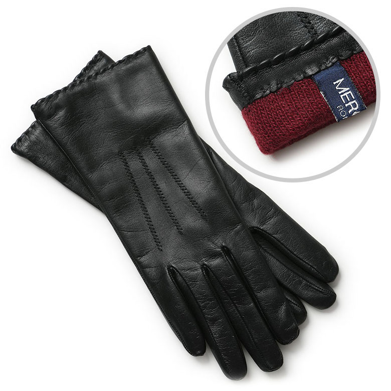 Merola（メローラ） レディース 手袋 レザー 本革 スマホ対応 カシミヤ