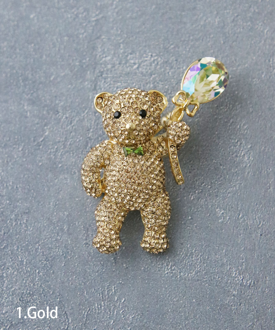 ヴァンテーヌ ☆送料無料☆ブローチ くま 熊 クマ モチーフ パヴェ