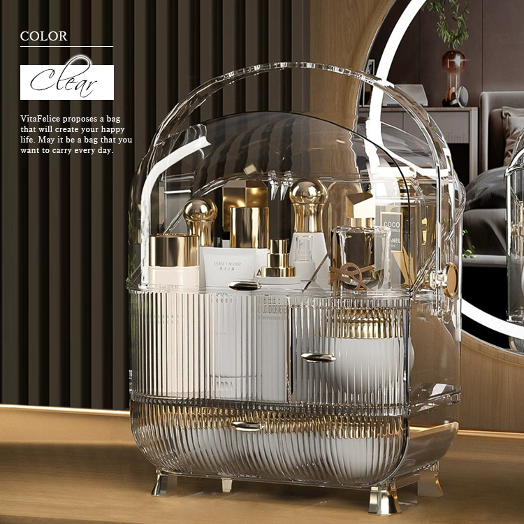 VitaFelice（ヴィータフェリーチェ） メイクボックス 持ち運び 大容量