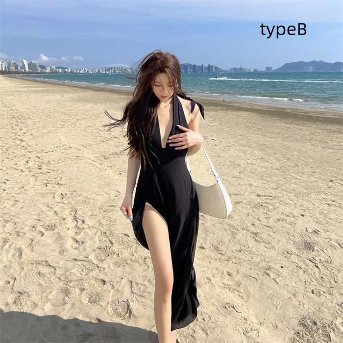 リゾートワンピース サマードレス マキシワンピース ロング丈 バック