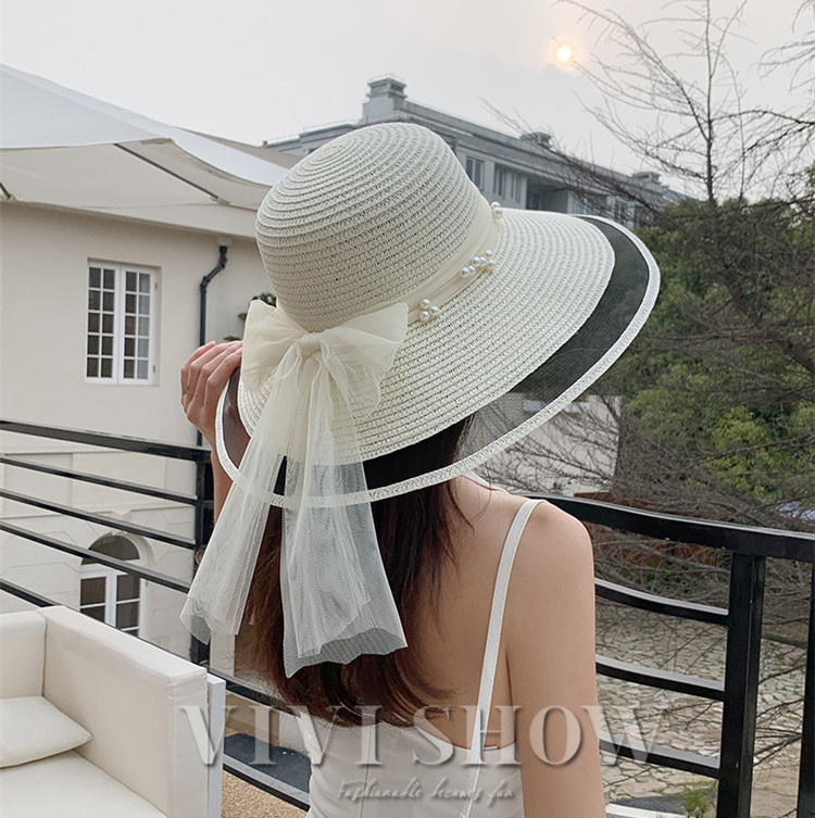 レディース 麦わら帽子 リボン 帽子可愛い オシャレ ママ セレブ 夏用