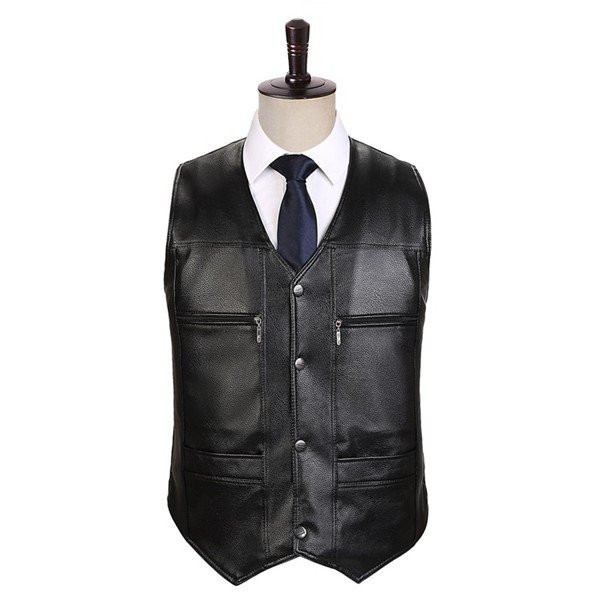 裏ボア 革ベスト メンズ レザーベスト ジレ ビジネス用 皮ジレー 紳士