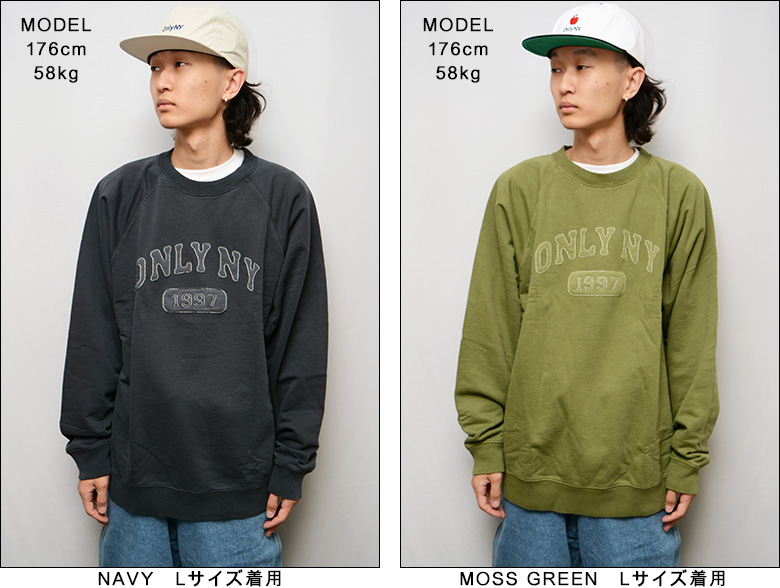 ONLY NY（オンリーニューヨーク） トレーナー ONLY NY VARSITY RAGLAN
