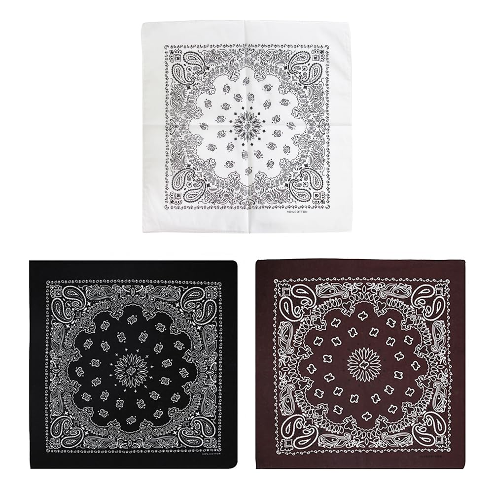 バンダナ ペイズリー柄 おしゃれ 綿100% 3枚セット 大判 ランチクロス