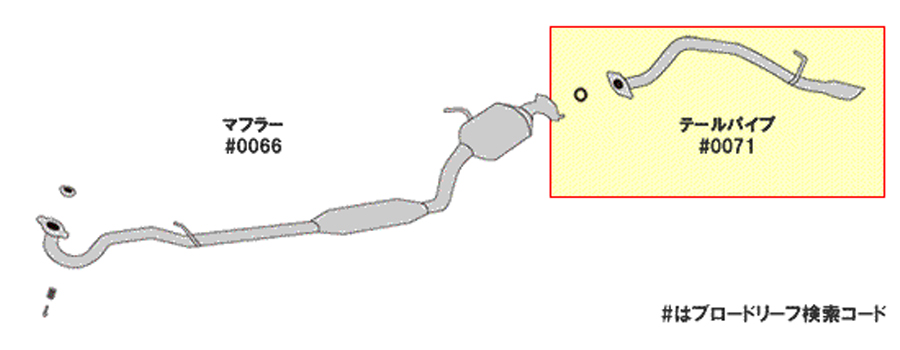 タント L350S L360S ダイハツ HST テールパイプ 055-165TP パイプ