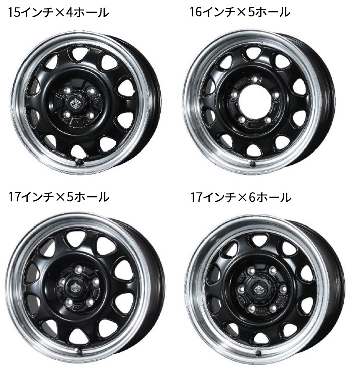 SWZ 14インチ 4ホール 14X5.0J ホイール 4本セット 1台分 LANDFOOT