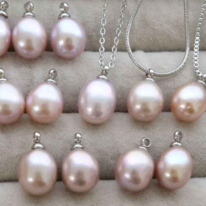 メール便送料無料 淡水パール 116. ラベンダー 一粒 ネックレス 淡水