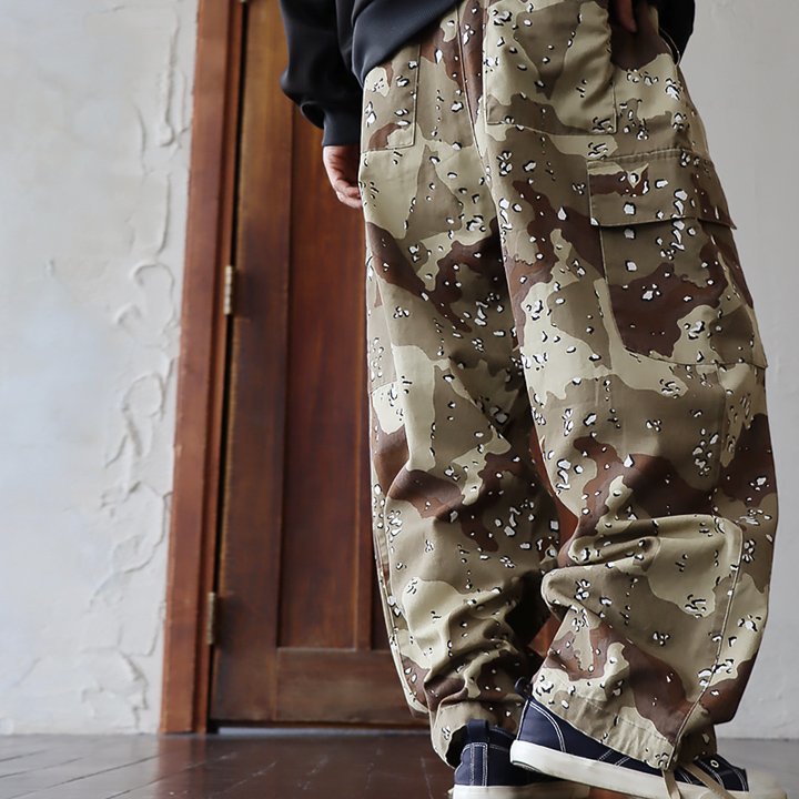 PATY カーゴパンツ ストレート ワイド メンズ レディース デザートカモ