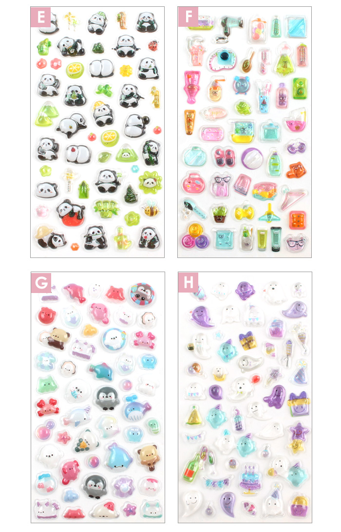 ボンボンシール 【5枚ランダムセット】 ドロップシール ぷくぷくシール