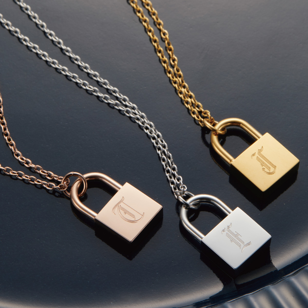 ネックレス レディース サージカルステンレス製 南京錠 パドロック 鍵