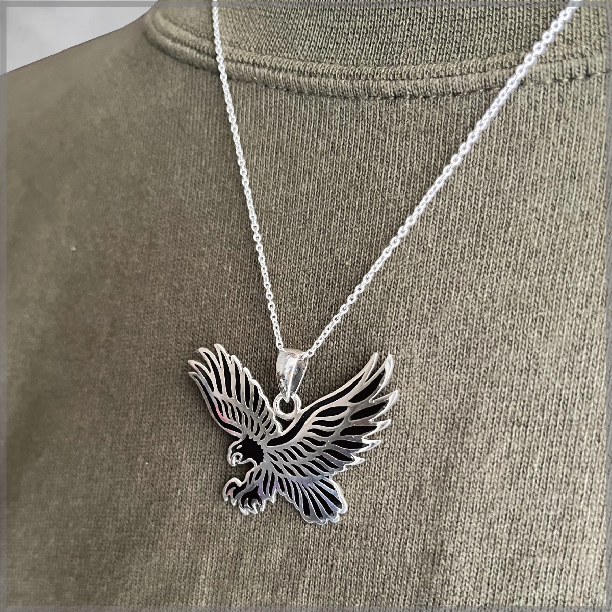 ネックレス ペンダント メンズ シルバー925 イーグル 鷲 ワシ 羽 鳥