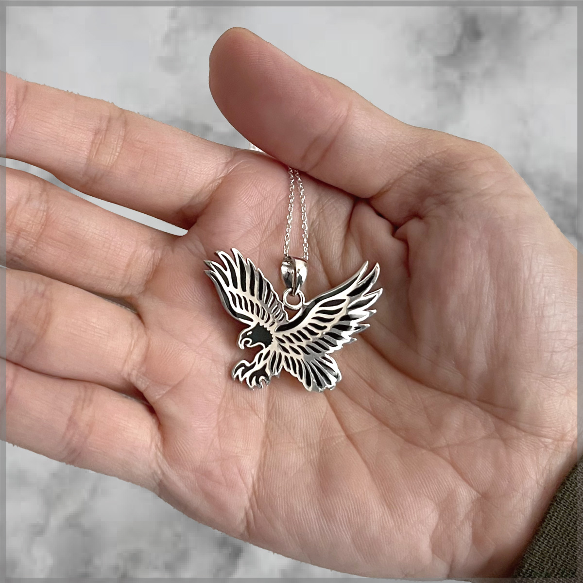 ネックレス ペンダント メンズ シルバー925 イーグル 鷲 ワシ 羽 鳥