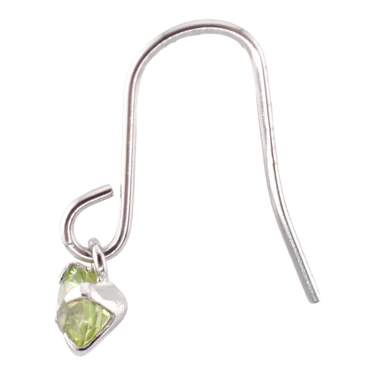 フックピアス プラチナ900製ポスト ペリードット 3mm 1粒 爆買