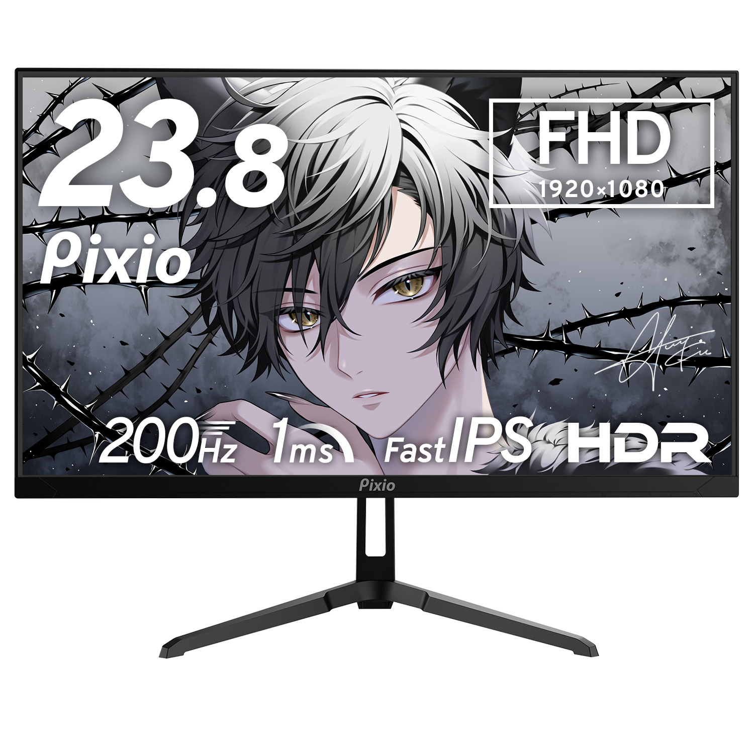 Pixio ゲーミングモニター 白 ホワイト ピンク ブルー 200hz 24インチ
