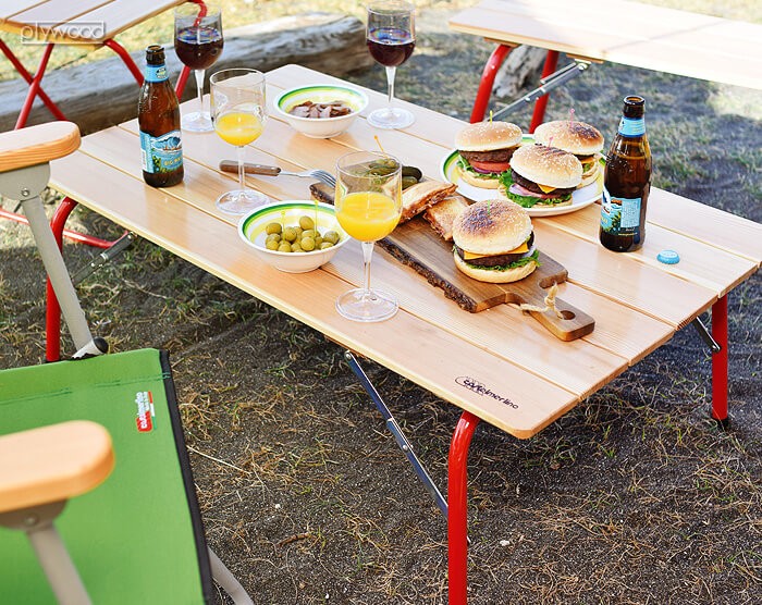 カステルメルリーノ ハイ＆ローキャンパーテーブル 100×60 : plywood