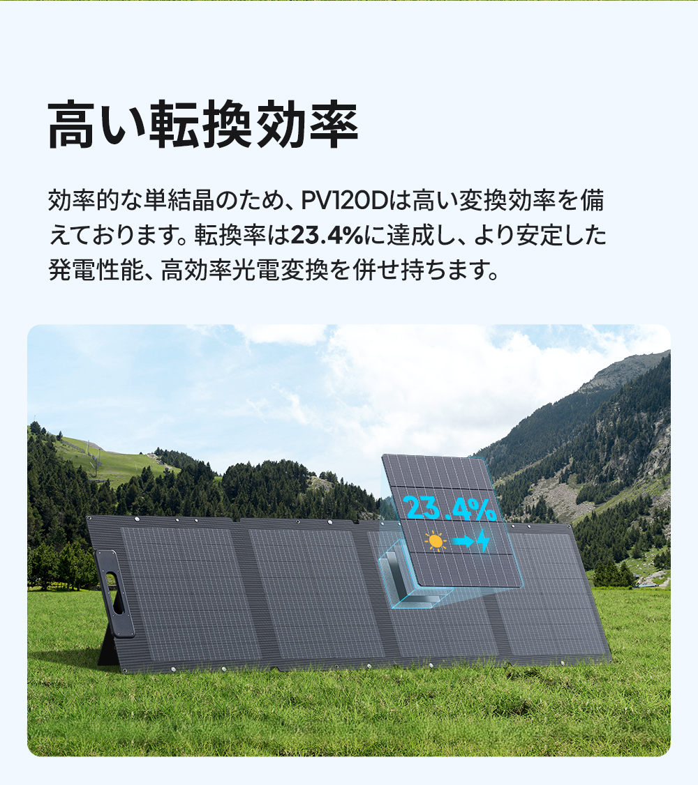 BLUETTI 【クーポンで52,080円 2/27~】BLUETTI ソーラーパネル 120W 二