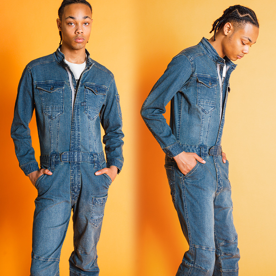 I'Z FRONTIER アイズフロンティア 3Dストレッチデニムオーバーオール