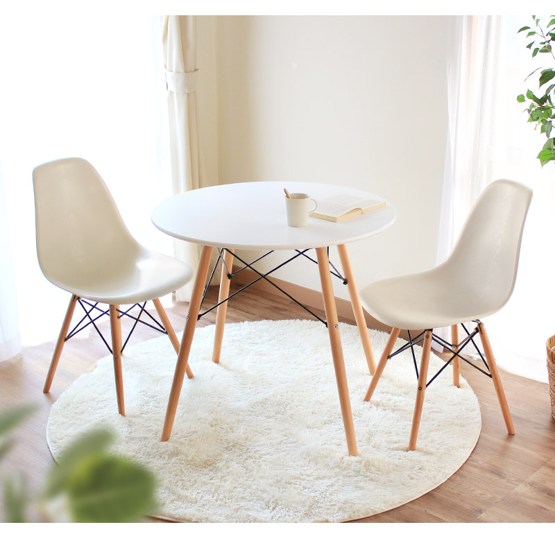 ダイニングテーブルセット 2人用 白 丸テーブル カフェテーブル 北欧風