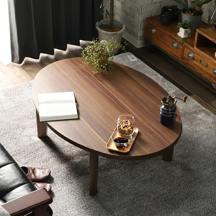 グラムスタイル こたつ おしゃれ 座卓 テーブル 楕円形 ホワイト 白