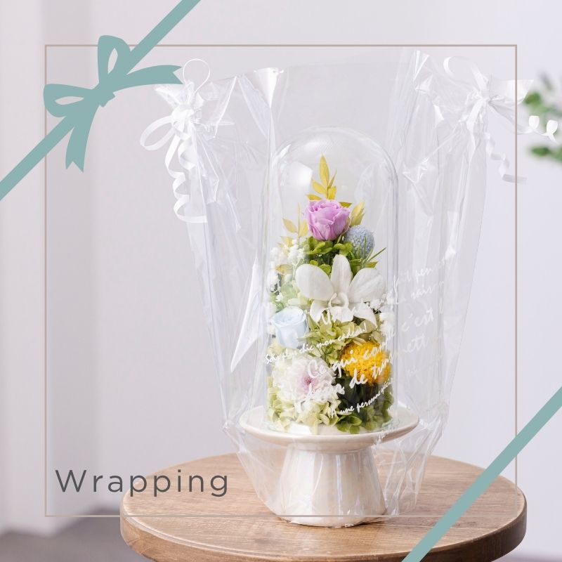 プリザーブドフラワー 仏花 お供え 花音 ガラスドーム お悔やみ 仏壇用