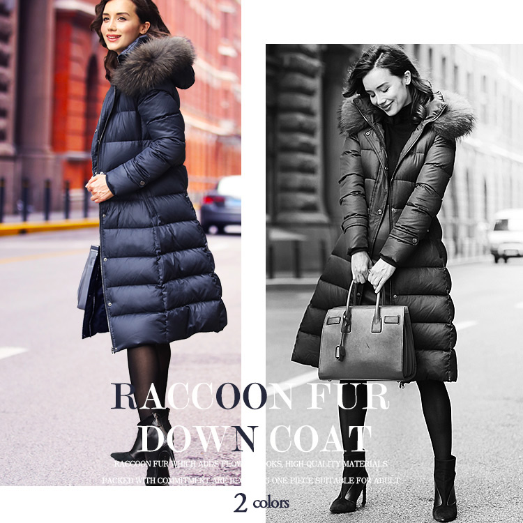 ダウンコート レディース ロング 大きいサイズ コート ラクーンファー