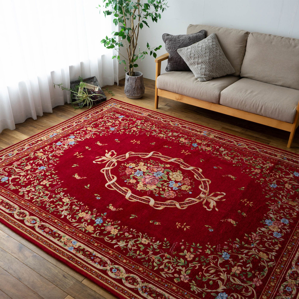 サヤンサヤン ラグマット ゴブラン織り ラグ カーペット 約 2畳 用 200