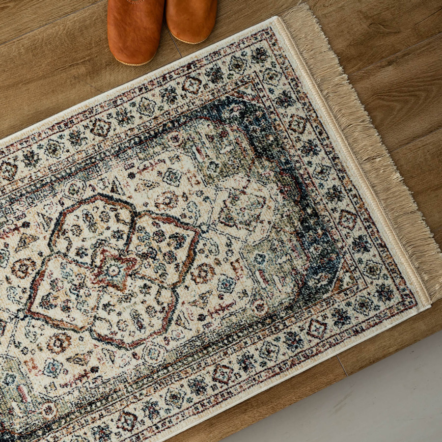 サヤンサヤン 玄関マット 室内 ラグマット アンティーク 風 60x85