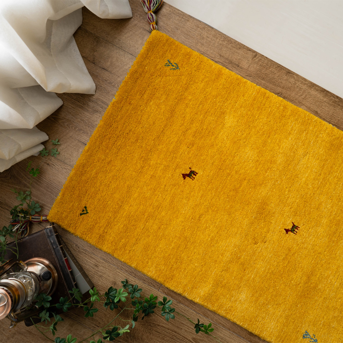 サヤンサヤン 手織り ギャベ ギャッベ 玄関マット アクセントラグ