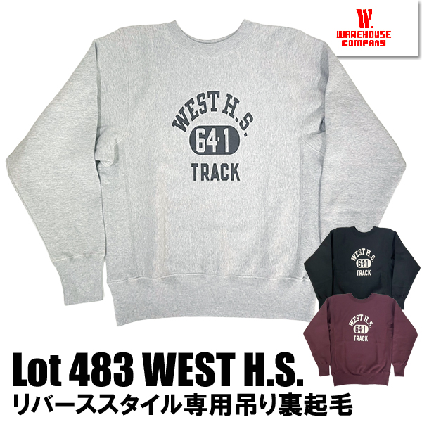 WAREHOUSE（ウエアハウス） スウェット Lot 483 WEST H.S. リバース