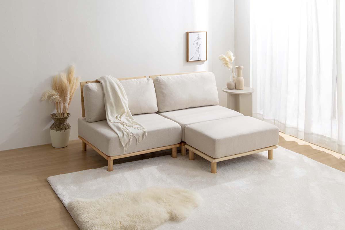 ソファー 2人掛け おしゃれ ナチュラルモダン ファブリック セパレート