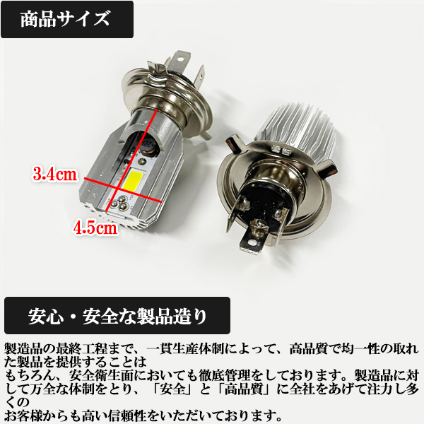トライアンフ ボンネビルT120 バイク用 H4 Hi/Lo LED ヘッドライト