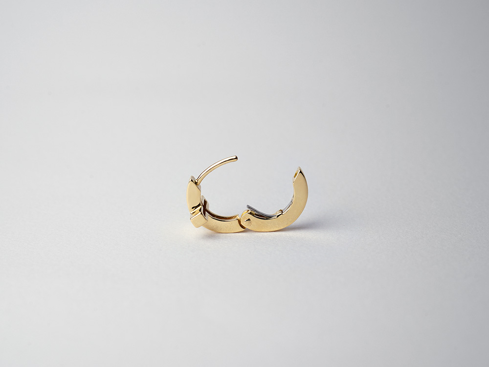 K18 ベイビー クロス フープ ピアス レディース 18金 18k ゴールド 両