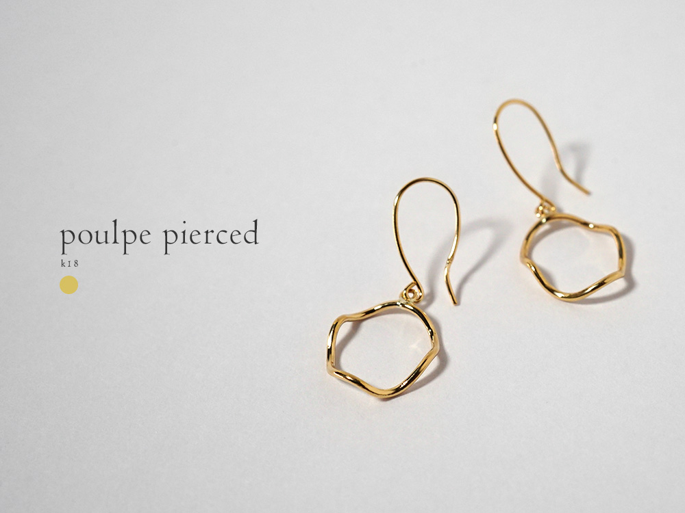 K18 プルプ ピアス レディース 揺れる 18k 18金 アメリカンピアス