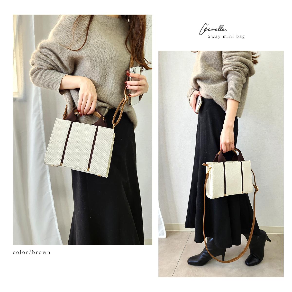 GISELLE ショルダーバッグ レディース 2way 小さめ 軽い 斜めがけ 肩掛