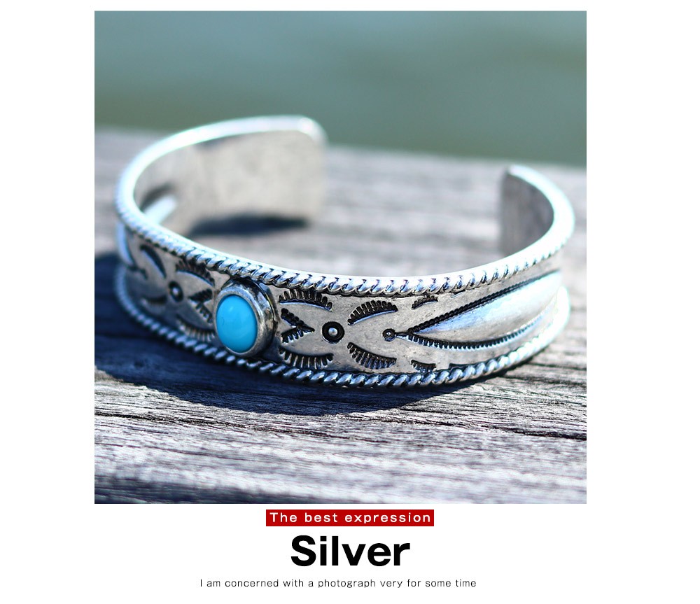 ネイティブターコイズバングル ブラス インディアンジュエリー 真鍮