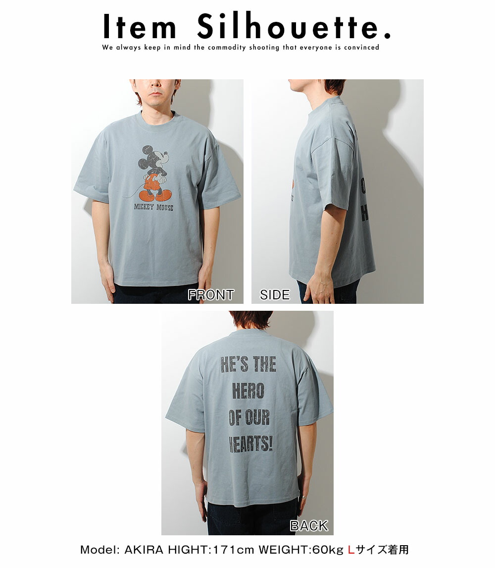 Tシャツ ミッキーマウス ヴィンテージライク 3色展開 半袖 コットン