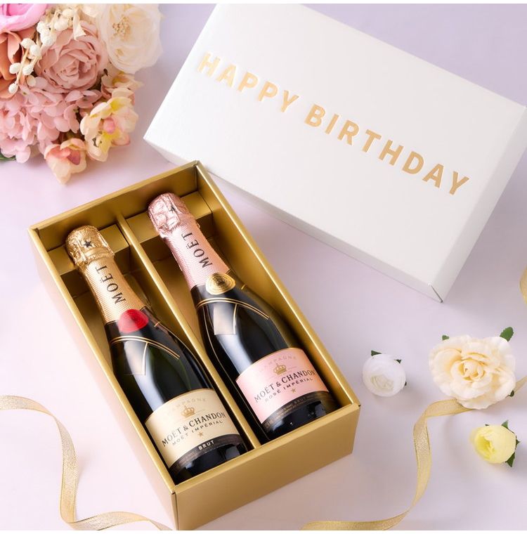 バースデーBOX】モエ・エ・シャンドン ハーフボトル 紅白飲み比べ2本