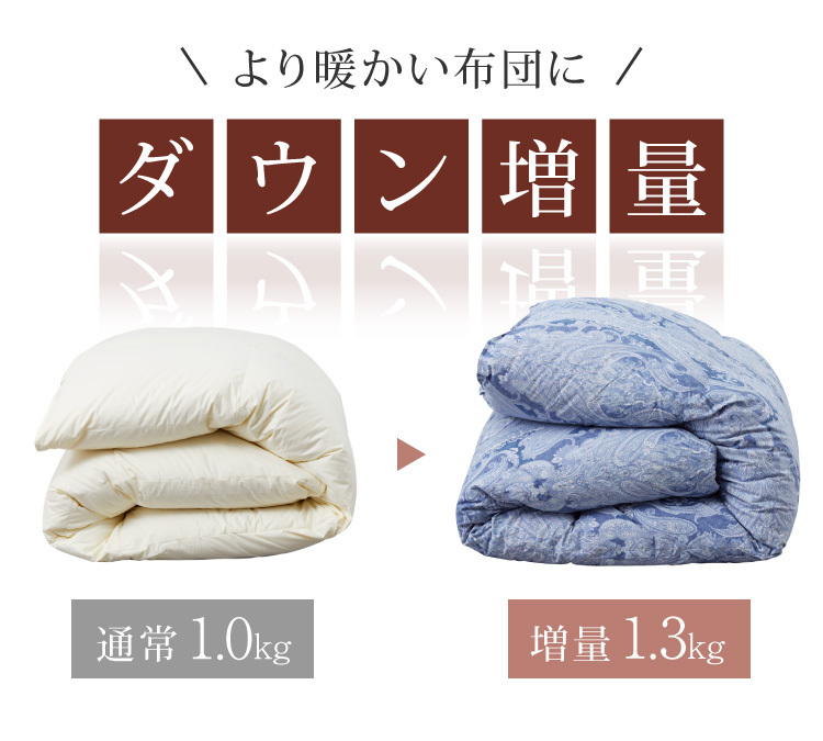 日本製 羽毛ふとん 羽毛増量 シングル 1.3kg 最高ランクプレミアム