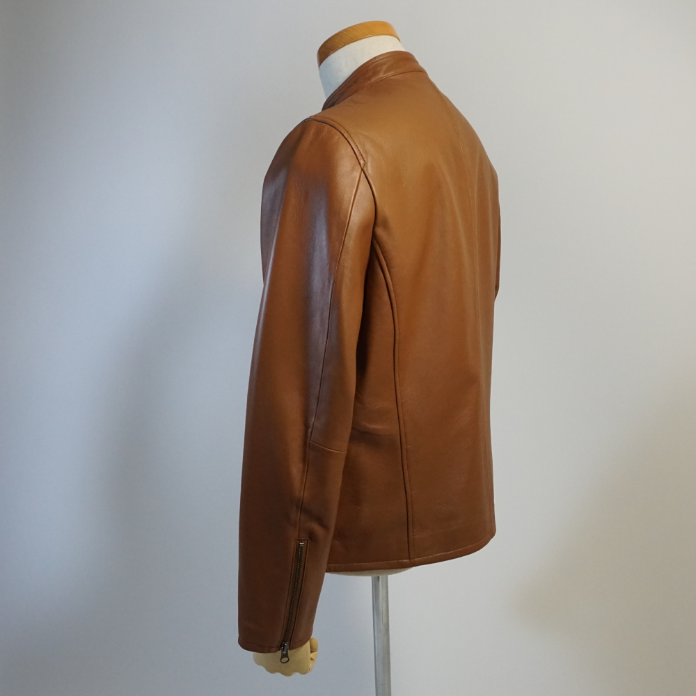 レザージャケット キャメル ライトブラウン 羊革 革ジャン ラムレザー