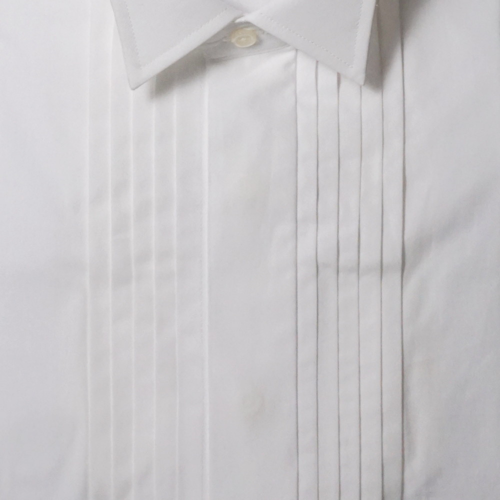 ウイングカラーシャツ メンズ 綿100% ピンタック プリーツ フライ