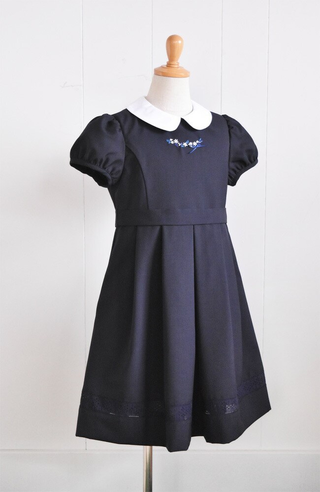 入学式 ファミリア 卒園式 レンタル 子供服 半袖 紺ワンピース 七五三