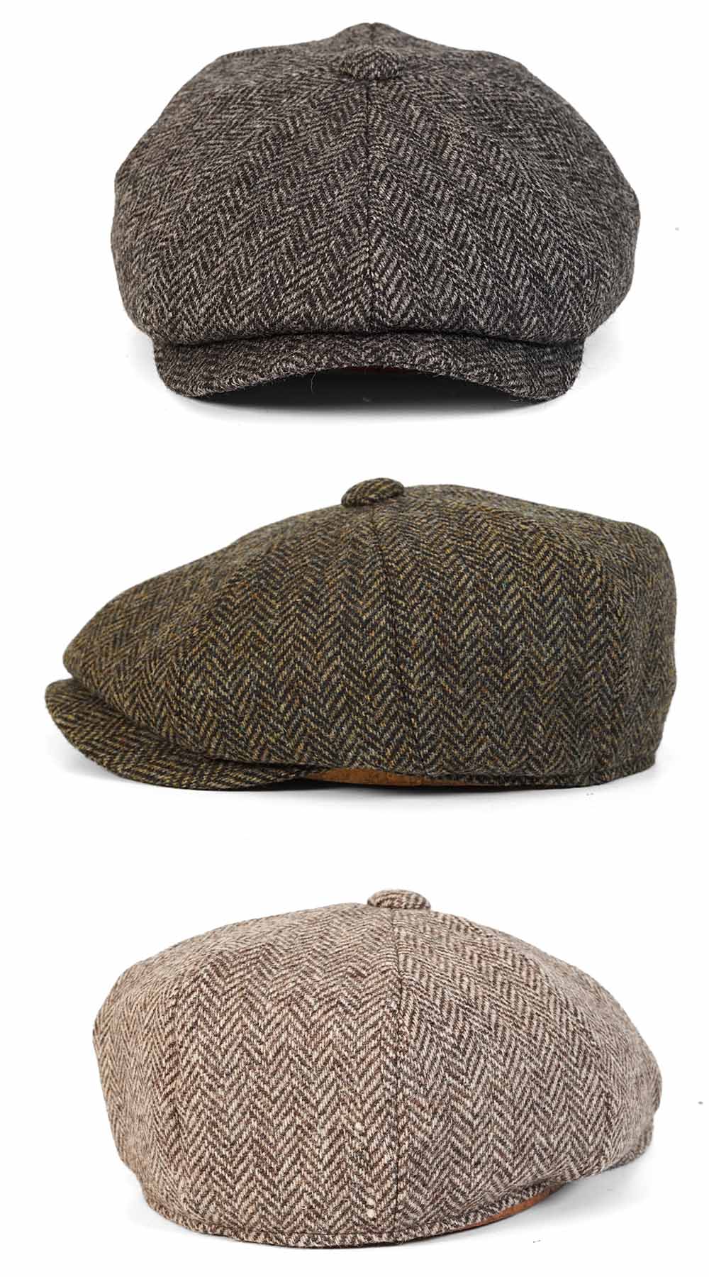 キャスケット ハンチング メンズ ウール ツイード ヘリンボーン