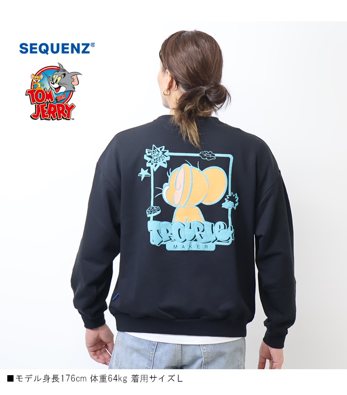 SEQUENZ トムとジェリー GRAFFITI クルーネックスウェット 裏毛