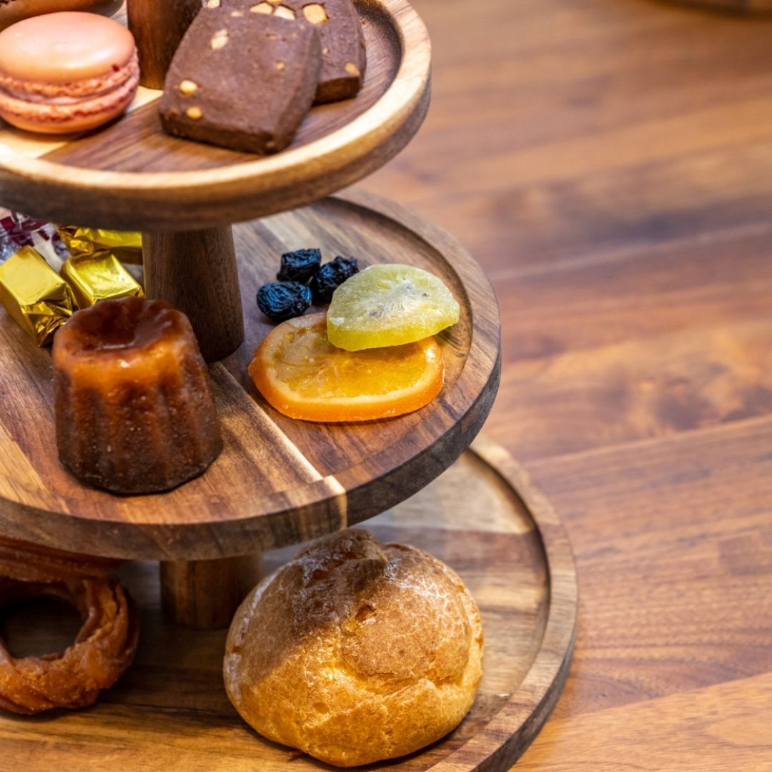 木製 3段 ケーキスタンド スイーツスタンド デザートスタンド