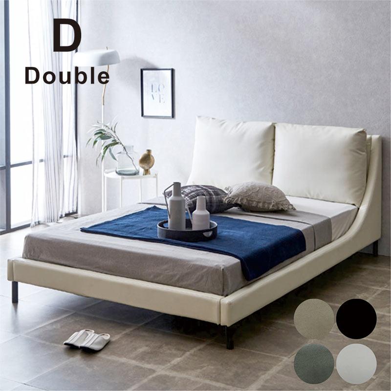 日曜日P15％ ダブルベッド フレーム 北欧 おしゃれ 木製 ファブリック