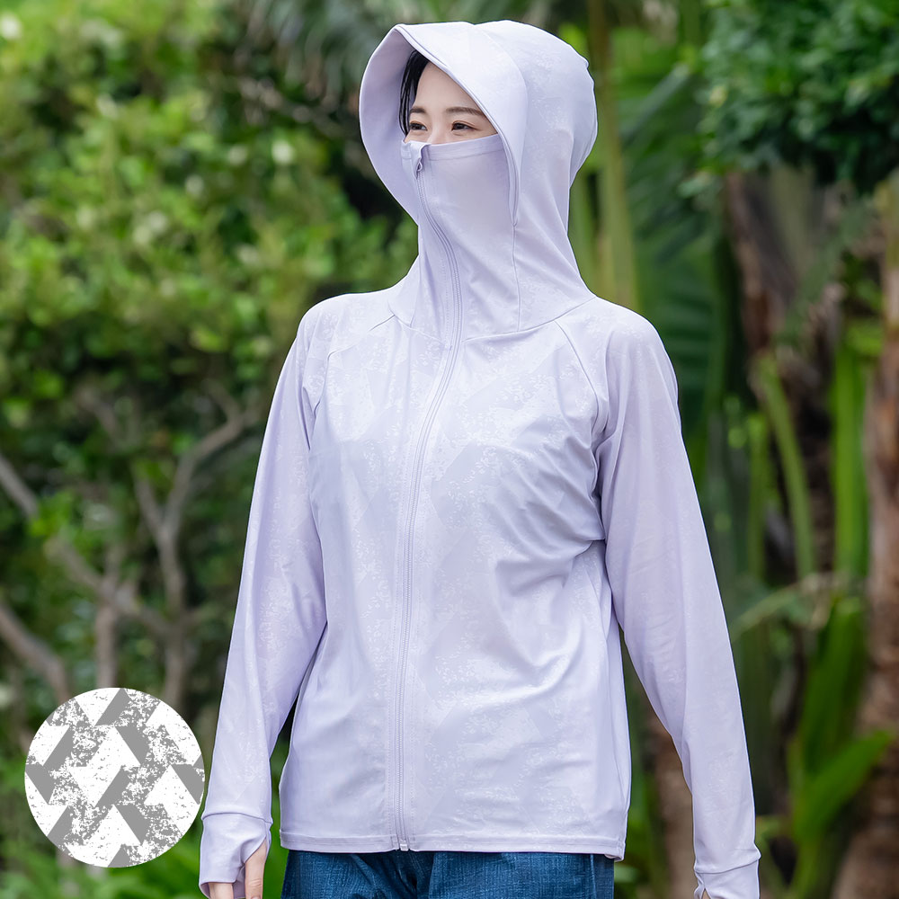 ラッシュガード レディース ハイネックパーカー つば付き フェイス