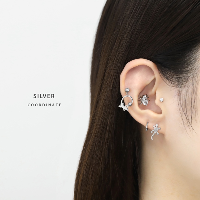 凛 RIN 軟骨ピアス 16G ボディピアス トカゲ 爬虫類 ストレート