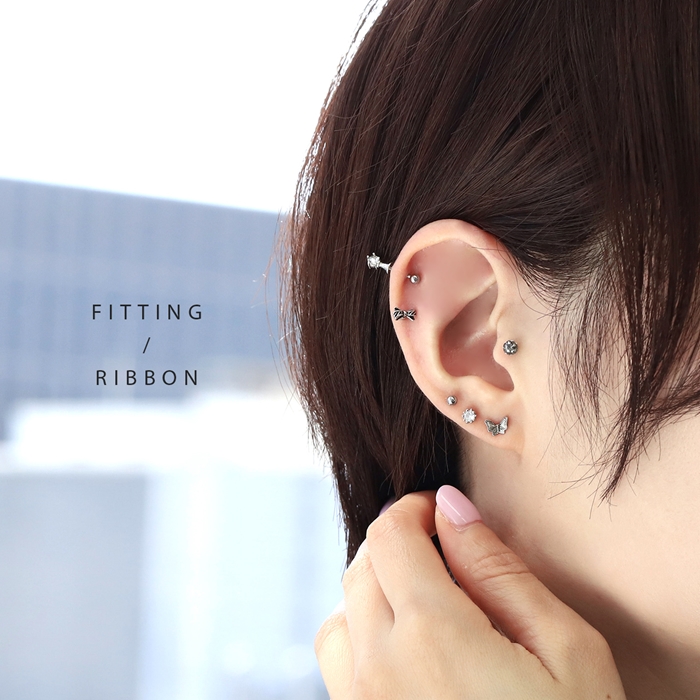 凛 RIN 軟骨ピアス 16G ボディピアス 小さい バタフライ 蝶々 ハート