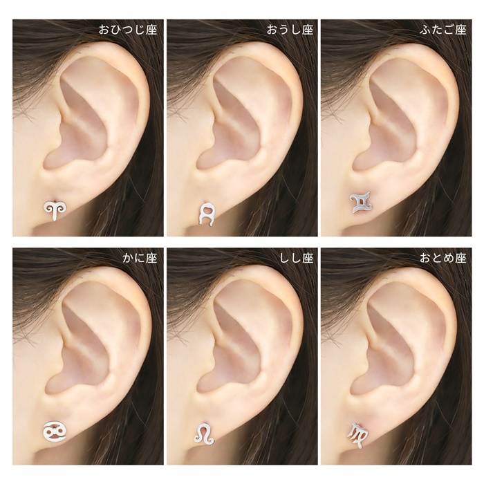 凛 RIN ボディピアス 16G 星座 軟骨 宇宙 ストレートバーベル