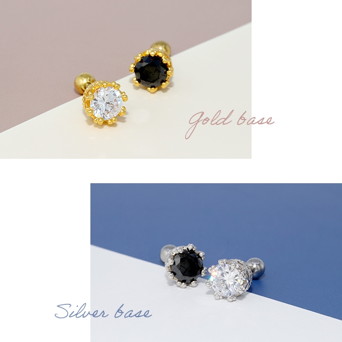 凛 RIN ボディピアス 王冠 軟骨 16G 大きめ ジュエル サージカル